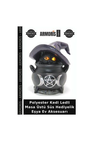 Polyester Kedi Ledli Masa Üstü Süs Hediyelik Eşya Ev Aksesuarı