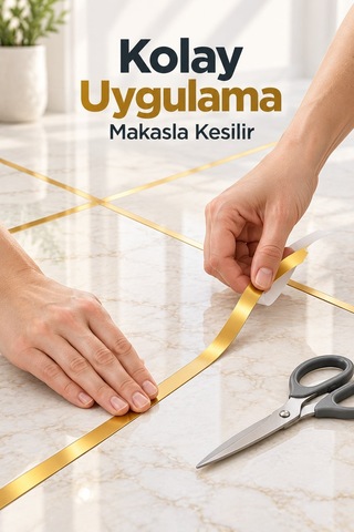 Fayans Arası Şerit Bant Gold Kendinden Yapışkanlı 1 Cm X 50 M