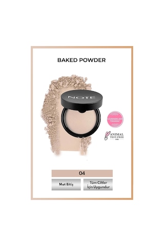 Note Cosmetique Baked Powder Mat Bitişli Fırınlanmış Toz Pudra - 04 Porcelain Ivory