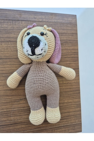 Sevimli Köpek Amigurumi Doğal Bej-Kahverengi