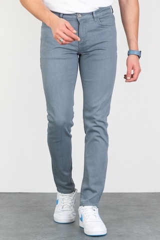 HLT Jeans Erkek Likralı Esnek Mavi Slim Fit Taşlamalı Kot Pantolon -