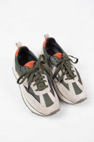 Krahe Moreno Erkek Hakiki Deri Bağcıklı Bej-haki Sneakers 001
