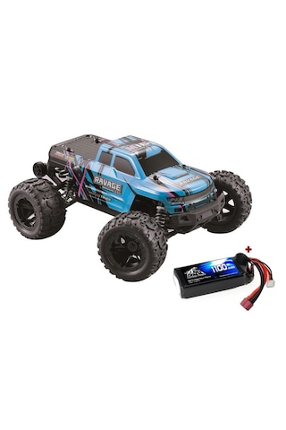 Haiboxing 1/16th scale 4WD Brushless Truck Uzaktan Kumandalı Araba RTR (Mavi) + 1300 mAh 7.4V 2S 30C Lipo Batarya