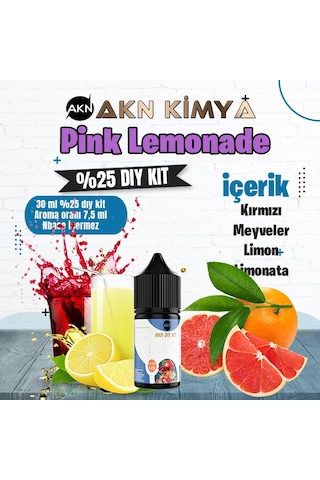 Pink Lemonade Yoğun Dıy Kit Kırmızı Meyveler Limon Gıda Aroması %25 Oranda Aroma İçerir Hazır Değildir 30 Ml