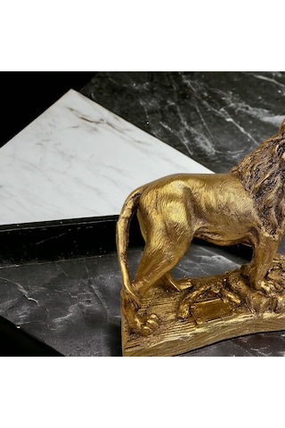 Doremcy Dekoratif Tablalı Aslan Biblo Gold