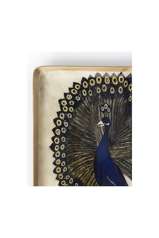 Yargıcı Deve Kuşu Desenli Alüminyum Dikdörtgen Tepsi 15x10x1 Cm 26knhs1021c St