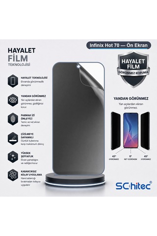 Hot 70 Ön Yüzey Hayalet Privacy Hidrojel Ekran Koruyucu