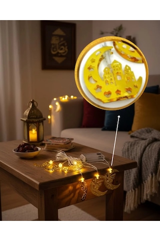 Dekoratif Minareli Hilal Led Işık Metal Gövdeli Ramazan Aydınlatma Belirtilmemiş 67655228
