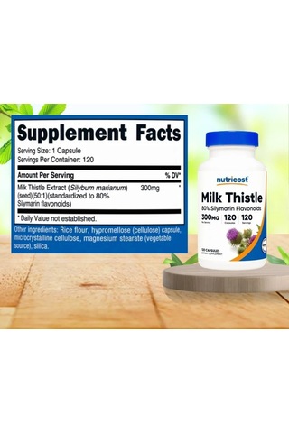 Nutricost Milk Thistle 80% 300 Mg 120 Caps