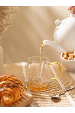 Magistro "yağmur" Cam Bardak Çay Ve Kahve İçin 320 Ml Hediye Bardak 124106390 Gri