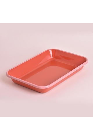 Emaye Meze Tabağı Kiremit 27 X 19 Cm Kırmızı