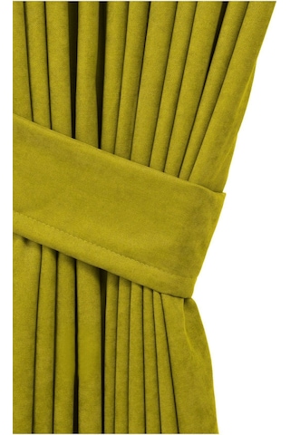 Cheap's Home Petek Dokulu Kadife Dokuma Seyrek 1 X 2 Pileli Fon Perde Yağ Yeşili