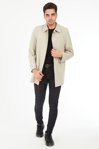 Sposo 1668 Düğmeli ve Fermuarlı Bej Erkek Kısa Pardesü Bej