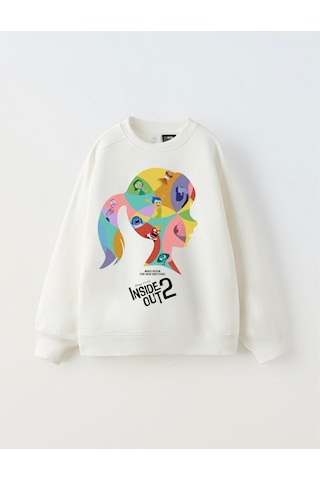 Ters Yüz Çocuk Sweatshirt Beyaz