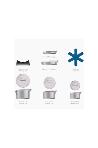 Joseph Joseph Space 3 Katmanlı Paslanmaz Çelik 12 Parça Tencere Tava Seti Paslanmaz Çelik