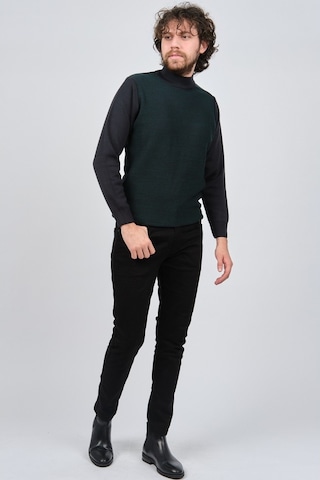 Çizgi Triko Erkek Yarım Balıkçı Yaka Desenli Kazak 42564229 Laciv Lacivert