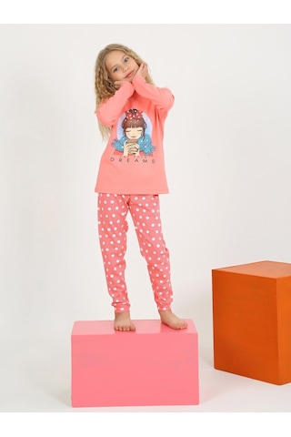 Kız Çocuk Uzun Kollu %100 Pamuklu Pijama Takımı Let Your Nar