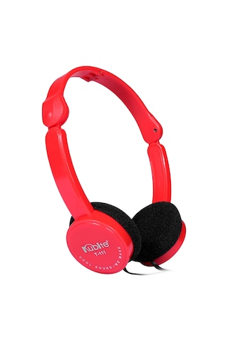 Xindoker Kubıte T-111 Kablolu Kulaküstü Kulaklık 3.5mm, Katlanabilir, Yumuşak Kulak Yastığı, Hafif 60g , Müzik Ve Oyun İçin, Kırmızı