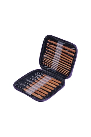 20 Parça Bambu Tığ Seti 1.0 Mm Den 10 Mm Ye Kadar Tüm Boylar Tek Pakette