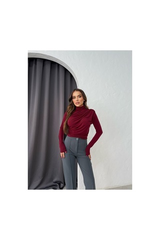 Unika Boutique Büzgülü Bluz bordo