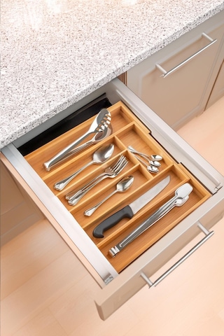 Soho Ölçü Ayarlı 5/7 Bölmeli Bambu Kaşıklık - Çekmece İçi Ve Tezgah Üstü Kaşıklık Organizer