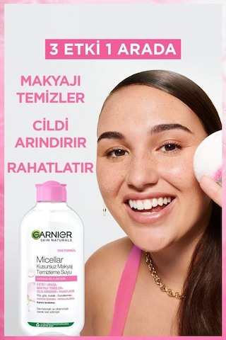 Garnier Saf & Temiz Nemlendiren Temizleyici 250 ML + Micellar Makyaj Temizleme Suyu 200 ML