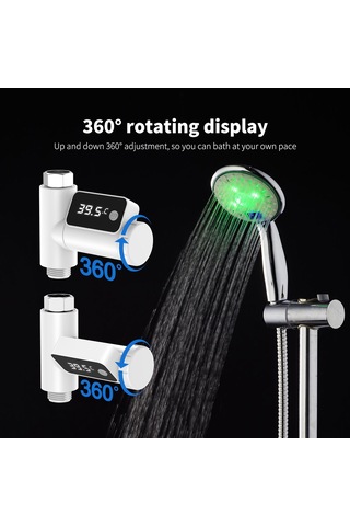 Youtek Banyo Su Sıcaklığı Gösterici Led Ekranlı - Bebek Duşu İçin 360 Döner - / Değiştirilebilir - Pil Dahil Değil Beyaz Beyaz