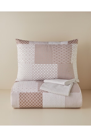English Home Chain Patch Kolay Ütülenir Tek Kişilik Nevresim Takımı 160x220 Cm Turuncu