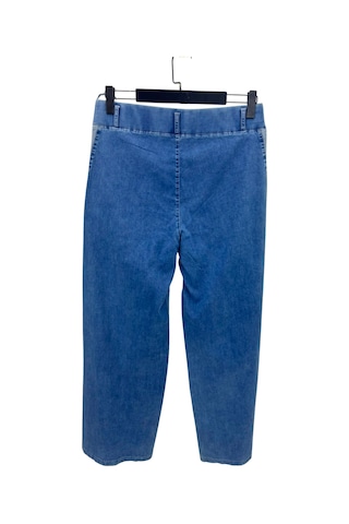 Büyük Beden Beli Lastikli Denim Kadın Pantolon Mavi