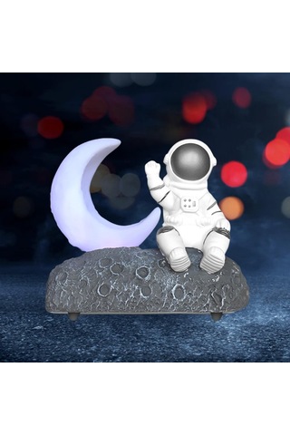 Homyl Ay Işığı Astronot Bluetooth Hoparlör Gümüş-grisi