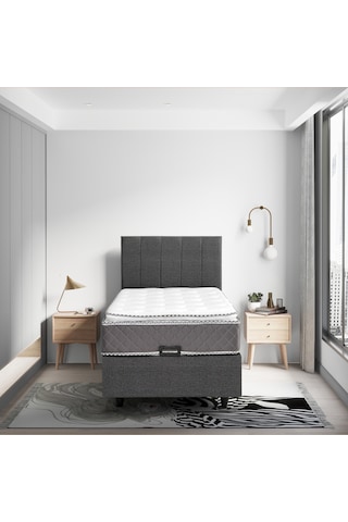 Azra Yatak Tek Kişilik Elite Pedli Tam Ortopedik Yatak Baza Başlık Seti Konuma Özel Teslimat 90 x 190 CM