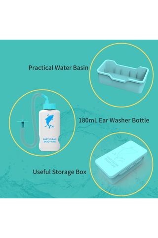 Youtek Mavi Ev Kullanıma Uygun Toplum İçin Kulak Mumu Temizleyici, Basma Kontrollü Sulama Sistemi Seti Mavi