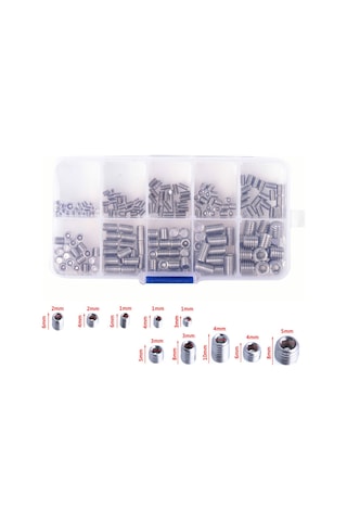 Nayomiglow 200 Adet 304 Paslanmaz Çelik Vida Altıgen Soket Vida Çeşitleri Seti M3/m4/m5/m6/m8 13x7x3cm