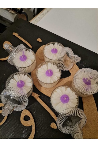 Official Dekoratif Mum Papatya Kokulu Mum, Mor Papatya Mum, Mika Kutulu Papatya Mum - 1 Adet