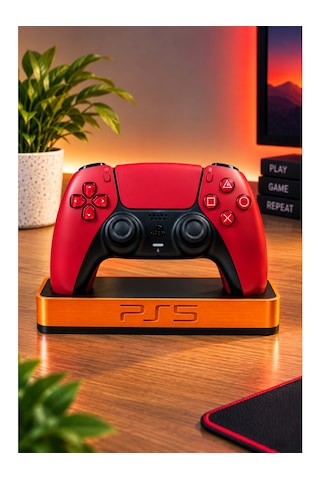 Veriqo 3d Ps5 Dualsense Uyumlu Oyun Kolu Standı Gamepad Tutucu Masaüstü Controller Standı Turuncu