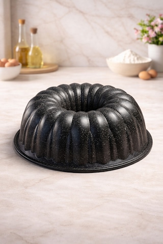 PureBake Dilimli Granit Kek Kalıbı – Yapışmaz Döküm Kek Kalıbı Siyah