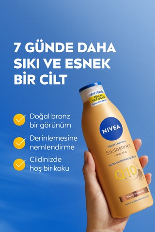 Q10 Sıkılaştırıcı Ve Bronzlaştırıcı Vücut Losyonu 250ml, Nemlendirici, Kademeli Bronzluk, Esnek Cilt