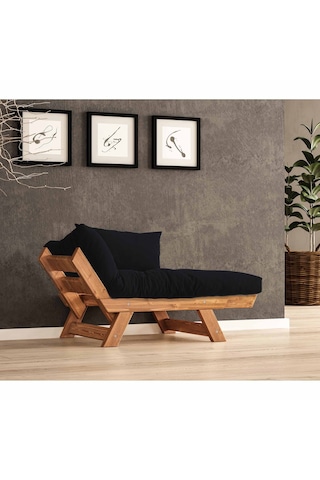 Woodesk Adalar Masif Tik-siyah Renk Berjer Cpt8159-140 Siyah