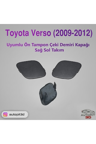 Toyota Verso 2009-2012 Uyumlu Ön Tampon Çeki Demiri Kapağı Takımı Sağ + Sol