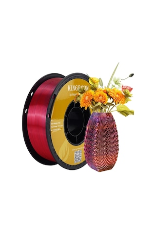 Üç Renkli Silk Pla Filament - Kırmızı Altın Mavi Canlı Parlak Renk Geçişi 1.75mm 1 Kg