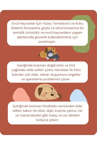 Pureal Evcil Hayvanlar İçin Doğal Yüzey Temizleyici ve Koku Giderici Konsantre 500 ML