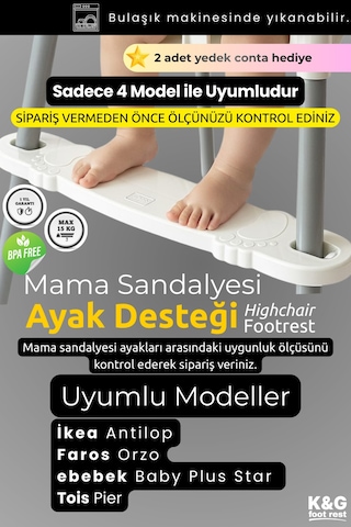 K&g Mama Sandalyesi Ayak Koyma Desteği İkea Antilop Uyumlu, Ayarlanabilir K&g Mama Sandalyesi Ayak Koyma Desteği İkea Antilop Uyumlu, Ayarlanabilir