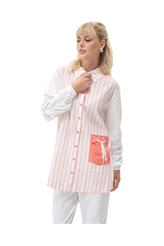 Kayra Kadın Kolları Büzgü Detaylı Tunik Pembe