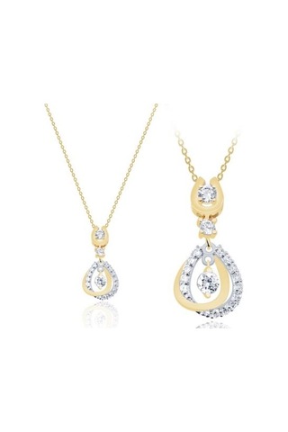 Diamond Line-Gülaylar - Sarı Beyaz Altın 14 Ayar Koleksiyon Kolye N11.25412