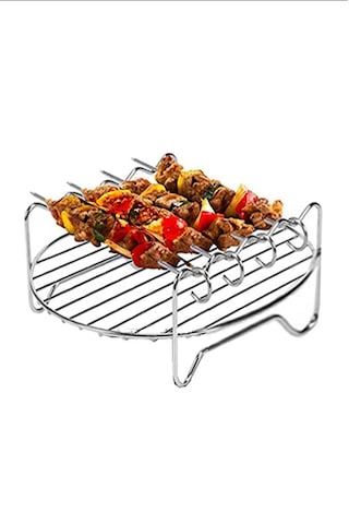 4 Adet - Ömür Boyu Paslanmaz Airfryer Kebap Şişi - 20 Cm Mangal Şiş