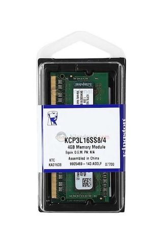 Kingston KCP3L16SS8/4 4GB DDR3 1600 MHz SODIMM Notebook Bellek