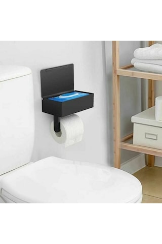 Novahub Pratik Raflı Tuvalet Kağıdı Tutucusu - Paslanmaz Çelik Duvara Monte - Islak Mendil Dispenseri - Premium Banyo Eşyası Diğer