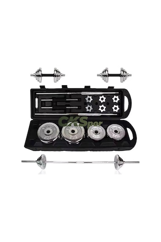 Ckspor 50 Kg Çantalı Krom Dambıl Bar Ve Plaka Seti Cks132