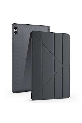 Samsung Galaxy Tab S11 Ultra Uyumlu Kılıf Tri Folding Kalem Bölmeli Katlanabilir Standlı Pu Yumuşak Kapak Kapaklı Kılıf