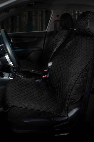 Tay Tüyü Terletmez Kumaş Oto Koltuk Kılıfı Ön Ve Arka Tam Koltuk Seti - Siyah